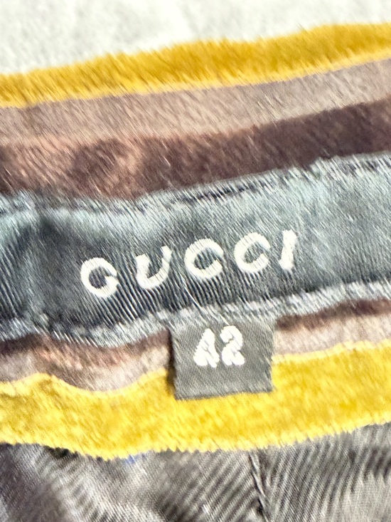 Gucci Black and Olive Green Striped Straight Leg Pants - Picture 5 of 6